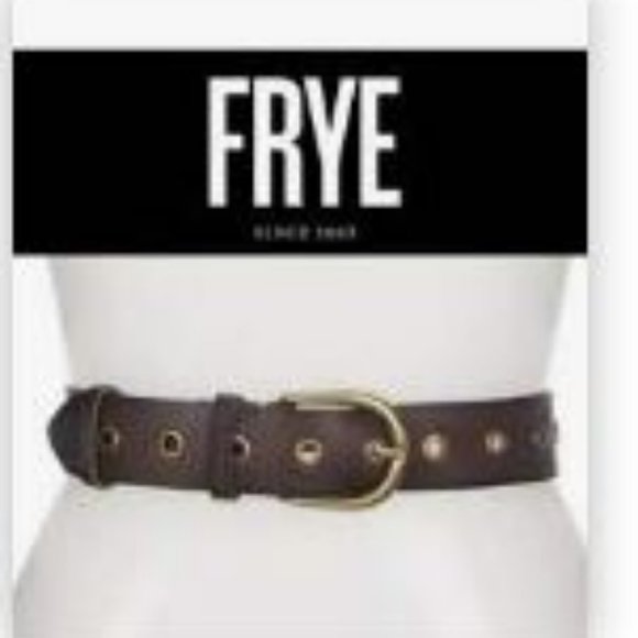 NWT Frye brown leather belt w/ grommets, S, M and L - Picture 4 of 14